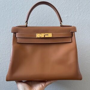 ❌SOLD❌Hermes K28 Retourne Natural Chamonix Leather with Gold Hardware